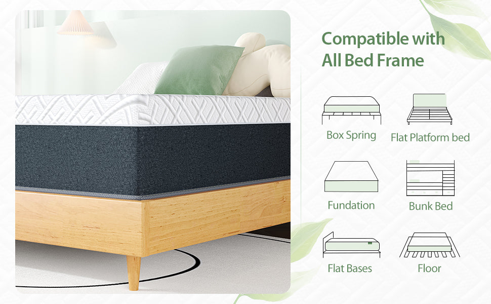 8 Inch Green Tea Memory Foam Mattress