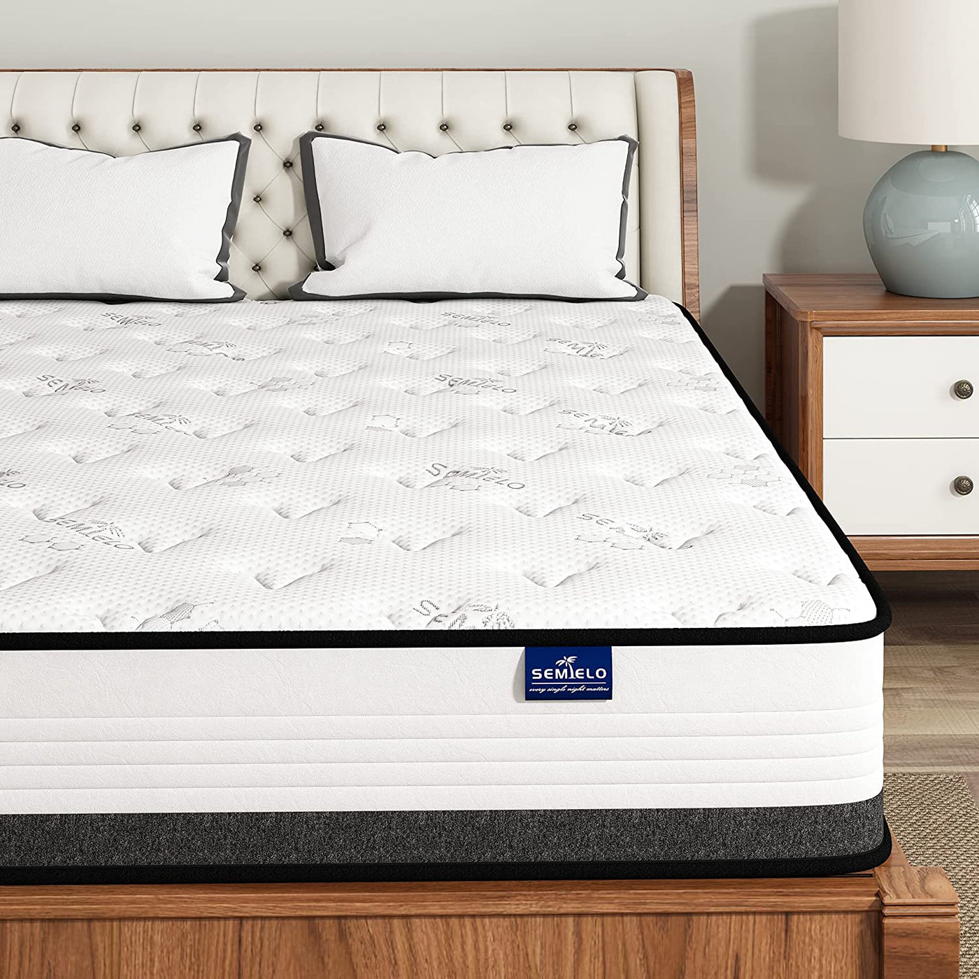 SEMIELO 10 Inch Pressure Relieving & Cool Sleep Medium Firm Hybrid Mattress